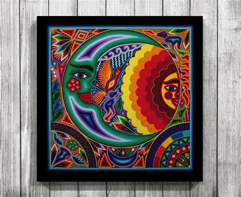 Mexican Digital Art Mexican Painting Huichol Art Huichol | Etsy