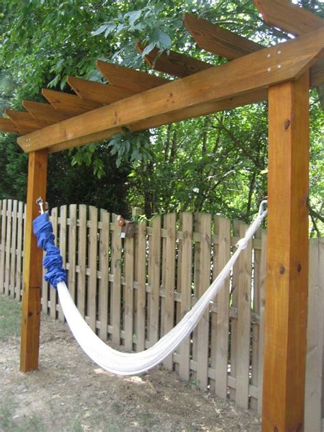 Outdoor Hammock With Stand Another Angle | Backyard projects, Backyard, Backyard hammock