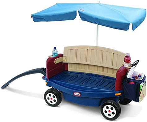 Amazon.com: Little Tikes Deluxe Ride and Relax Wagon with Umbrella ...