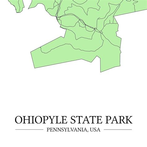 Ohiopyle State Park Map Printable Pennsylvania Map Art - Etsy