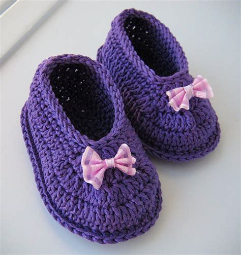 Crochet booties knitted baby booties purple booties little | Etsy