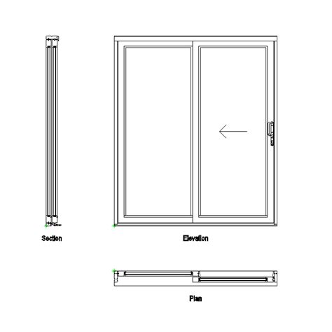 2D CAD Sliding Patio Doors - CADBlocksfree -CAD blocks free | Sliding ...