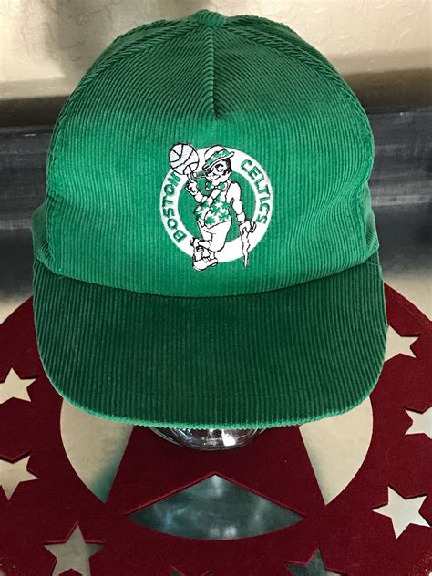 Vintage Boston Celtics Baseball Hat Cap with Snapback . Green corduroy ...