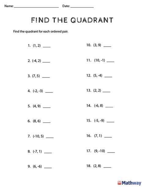 Print out this 'Find the Quadrant' worksheet for practice then head over to our website, www ...