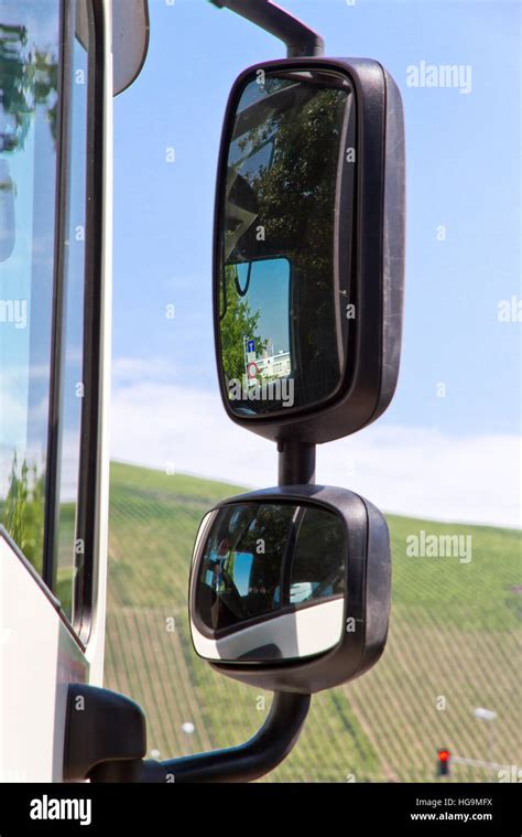 Side mirror on a truck Stock Photo - Alamy