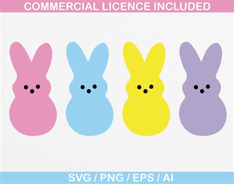 Easter Bunny Peeps SVG Digital Download Easter Retro Svg - Etsy