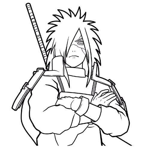 Madara Uchiha Naruto Coloring Page - Free Printable Coloring Pages for Kids