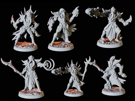 Six Mind Flayer Ilithid Army Set warriors Miniature for D&D | Etsy