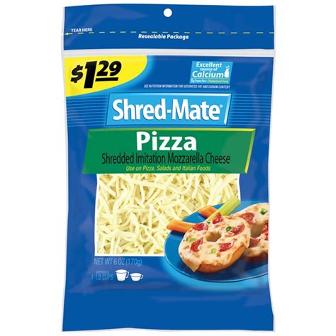 Shred Mate Pizza Shredded Imitation Mozzarella, Prepriced Cheese (6 oz) - Instacart