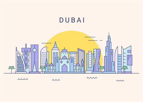 Dubai City Skyline Vector 276017 Vector Art at Vecteezy