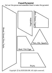 Food Pyramid Worksheet for 1st - 2nd Grade | Lesson Planet