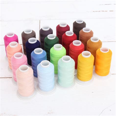 Sewing Thread - 60 Color Set - All Purpose Spun Polyester -Spools Cone ...