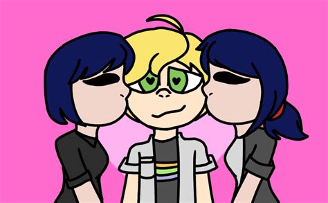 Kagadrienette Fan art (Kagami x Adrien x Marinette) (Art by me) (I need to work on side profiles ...