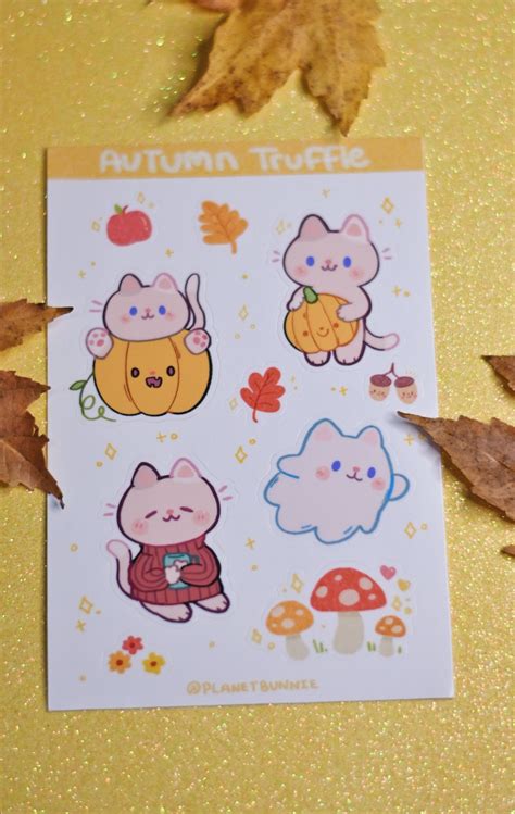 Cute Halloween Cat Sticker Sheet Cute Spooky Decor Ghost - Etsy