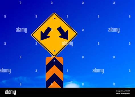 Double Arrow Traffic Sign Stock Photo - Alamy