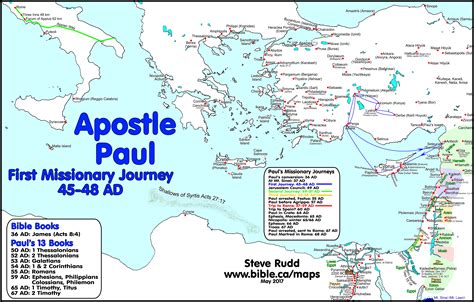 Paul's First Missionary Journey Map Printable - Printable Templates