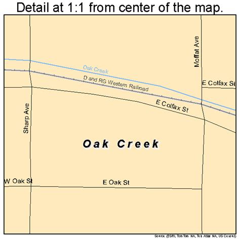 Oak Creek Colorado Street Map 0855155