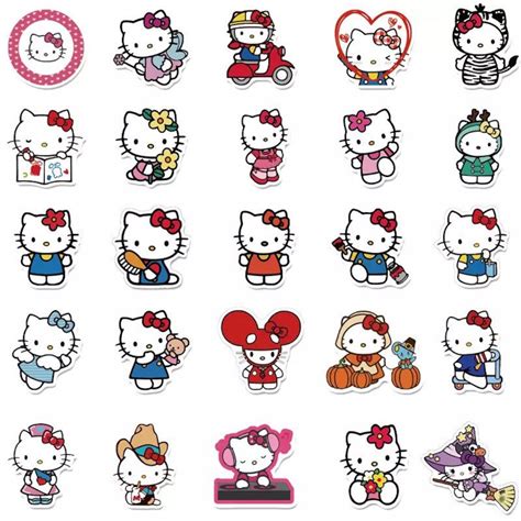 50 Pcs Hello Kitty Stickers Waterproof Sunlight protection | Etsy