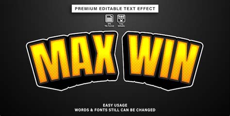 Premium Vector | Max win editable text effect