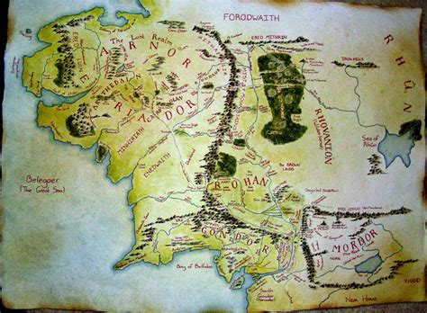 Map of Middle Earth by phoenixtelstar on DeviantArt