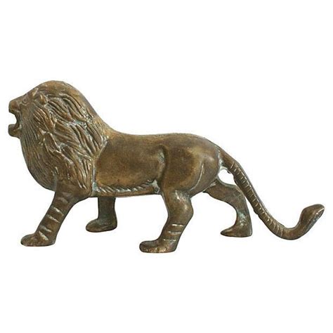 1950s Vintage Brass Lion Figurine | Chairish