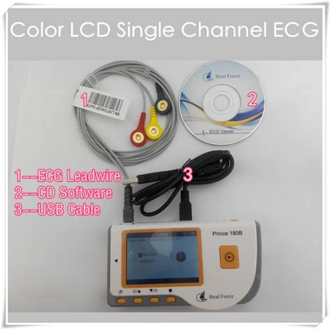 Portable Heart ECG Monitor Software+ 3 lead ECG cable+ USB For Home Use Health Care Equipment-in ...