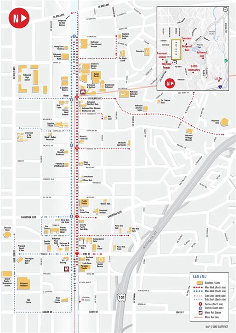 Hollywood Tourist Attractions Map | Los Angeles - Ontheworldmap.com