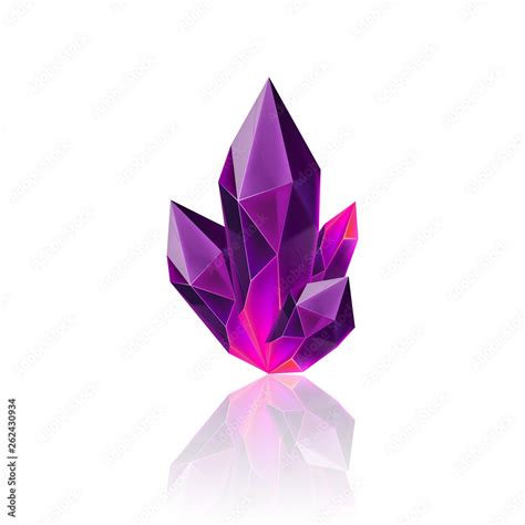 Magic Purple Crystal with Sparkle. Decoration icon for Games. Cartoon ...