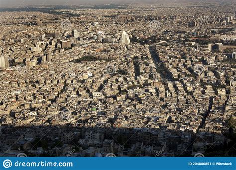 Aerial View of the Syrian Capital, Damascus, from Mount Qasyun, Syria ...