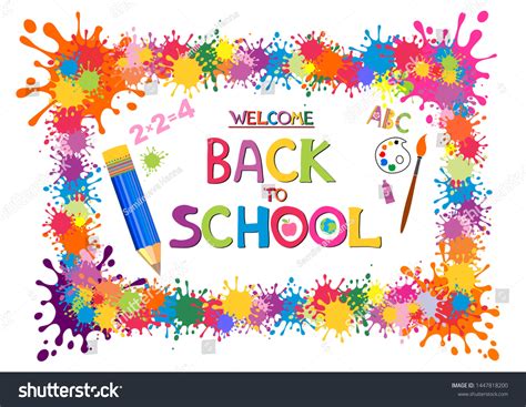 Welcome Back School Illustration Banner Design Stock Illustration ...