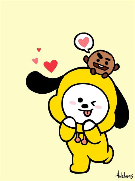 Ladda ner Shookyoch Chimmy Bt21 Konst. Wallpaper | Wallpapers.com