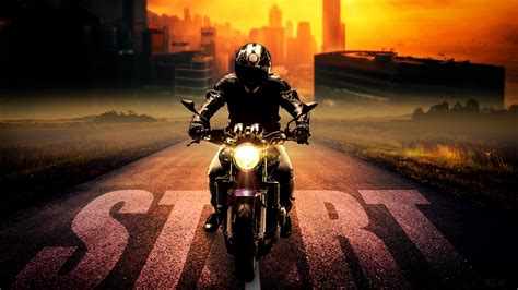 biker, bike, motorcycle, motorcyclist, photoshop 4k, HD Wallpaper | Rare Gallery