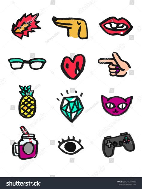 Sticker Logo Symbol Sign Tumblr Aesthetic Stock Illustration 1248259480 | Shutterstock