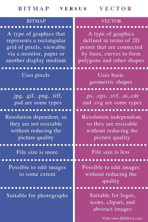 What is the Difference Between Bitmap and Vector - Pediaa.Com