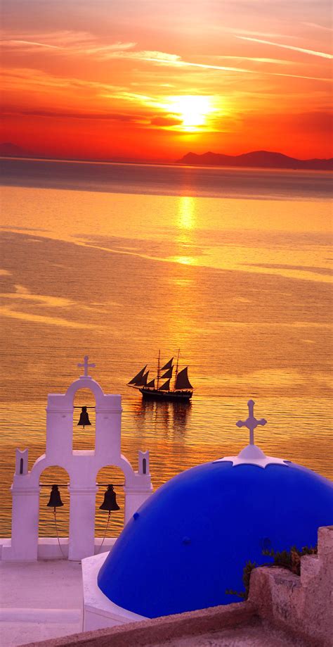 The Living... — Amazing Santorini sunset with churches and sea...