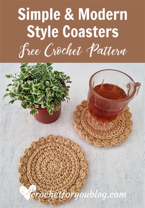 Simple & Modern Style Crochet Coasters Free Pattern - Crochet For You