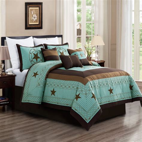 7 Piece Bedding Comforter Set Luxury Bed In A Bag, Cal King Size , Teal ...