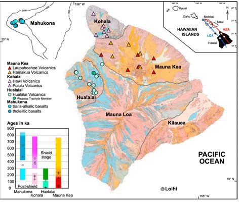 Geological map of the island of Hawaii [from Wolfe and Morris, 1996]... | Download Scientific ...