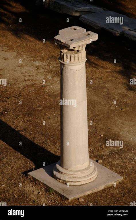 Greece, Athens. Acropolis. Stoa of Eumenes, built by order of Eumenes II of Pergamum. Remains a ...