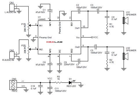 5.5W - 2 Channel Audio Amplifier - Electronics-Lab.com