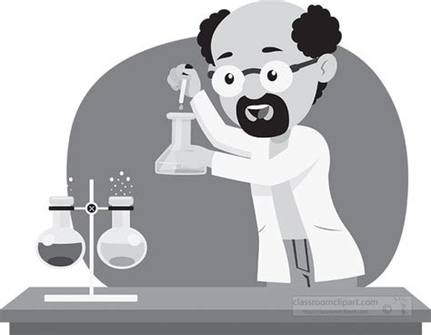 confuse scientist performing scientific experiment in laboratory - Classroom Clip Art