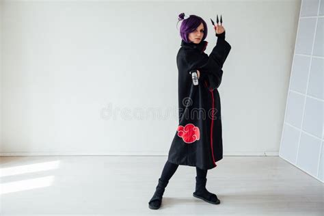 Girl Cosplayer with Purple Hair Anime Japan Stock Photo - Image of ...