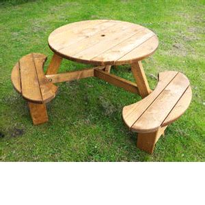 Round Picnic Table six seater, Space saving picnic table Plastic Picnic Tables, Round Picnic ...