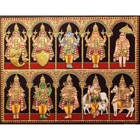 TANJORE PAINTING DASAVATHARAM PANEL