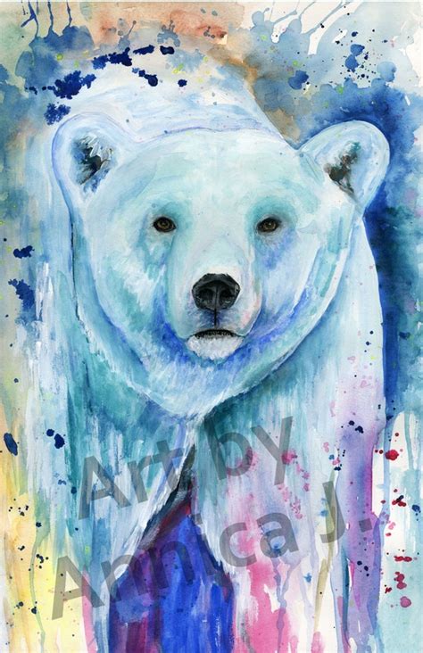 Polar Bear Watercolor Art Print Polar Bear Painting Polar | Etsy