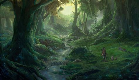 Forest, art, male, sun, trees, anime boy, boy, nice, cool, awesome ...