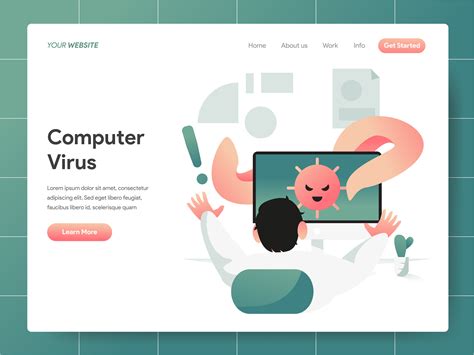 Computer Virus Illustration Concept. Modern design concept of web page design for website and ...