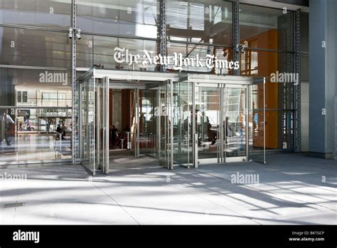 West 41st Street entrance, with familiar new York Times logo, to ...