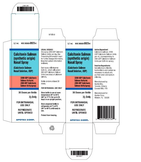 Calcitonin-Salmon Nasal Spray - FDA prescribing information, side effects and uses