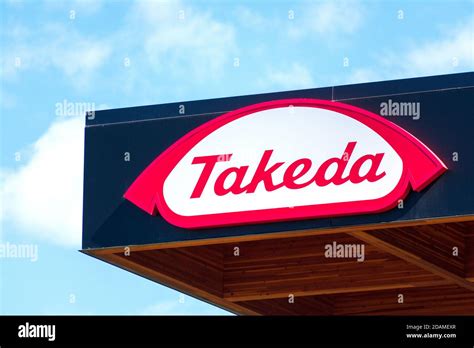 Takeda logo sign the office building of Takeda Pharmaceutical Company ...